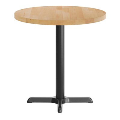 Flash Furniture Bennett 30" Round Wooden Dining Table, Natural Top/Black Base (GSFRD30NTT2222)