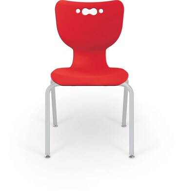MooreCo 18" Hierarchy Student Chair with 4 Legs, Red/Platinum Base (703673561976)