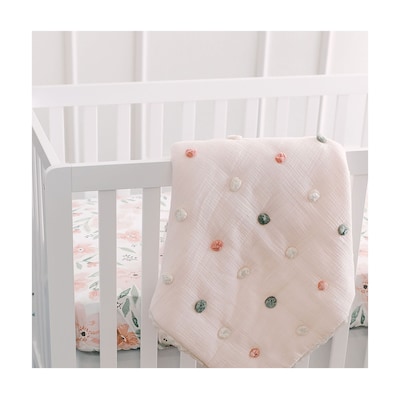 Baby Crane Parker Pom Pom Blanket, Bright Colors (BC-100BL-1)