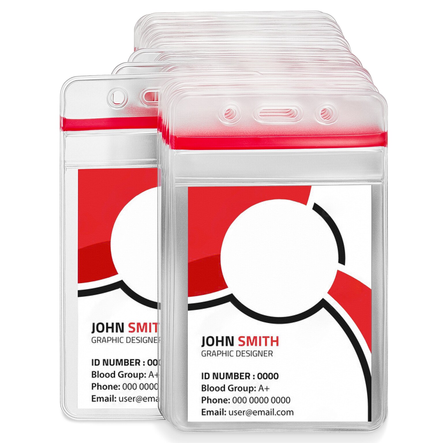 Staples Vertical Sealable ID Badge Holders, 5 x 3, Vinyl, Clear, 50/Pack (51923)