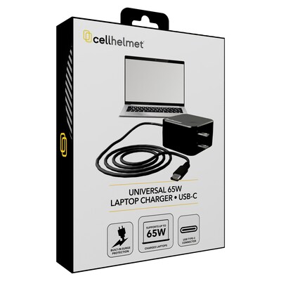 cellhelmet Universal 65W, USB-C Laptop Charger, Black (PL-204)