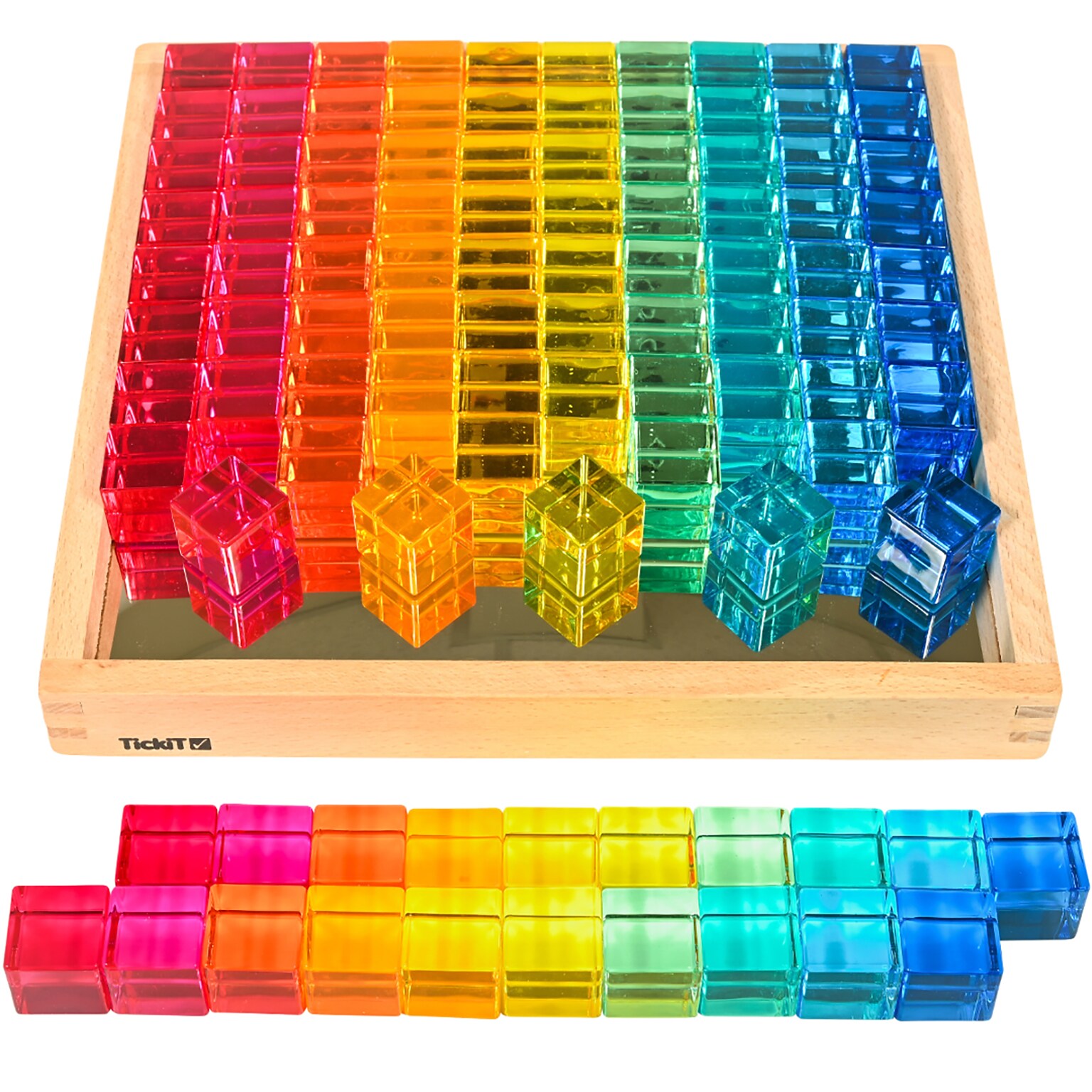 TickiT Gem Cube Mirror Tray, 101 Pieces/Set (CTU73548)