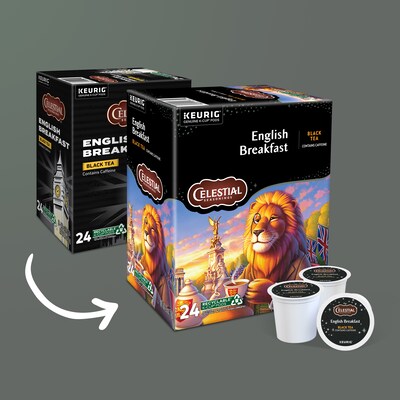 Celestial Seasonings Breakfast Blend Black Tea, Keurig® K-Cup® Pods, 96/Carton (14731)