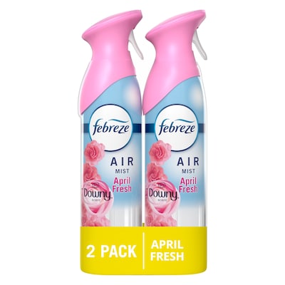 Febreze Air Mist Air Freshener Spray, Downy April Fresh Scent, 8.1 oz., 2/Pack (4184/78121)