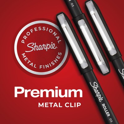 Sharpie Rollerball Pen, Needle Point  Precision Pen, Red Ink, Dozen (2093226)