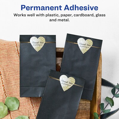 Avery Pearlized Ivory Heart Shaped Multipurpose Labels, .75" x .75", Ivory, 8000/Box (94601)