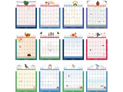 2024-2025 House of Doolittle Seasonal Holiday Depictions 16.5" x 12" Academic Monthly Wall Calendar (3395-25)