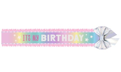 Party City Its My Birthday Sash, Child Size, Iridescent Pastel (AM340352-NS)