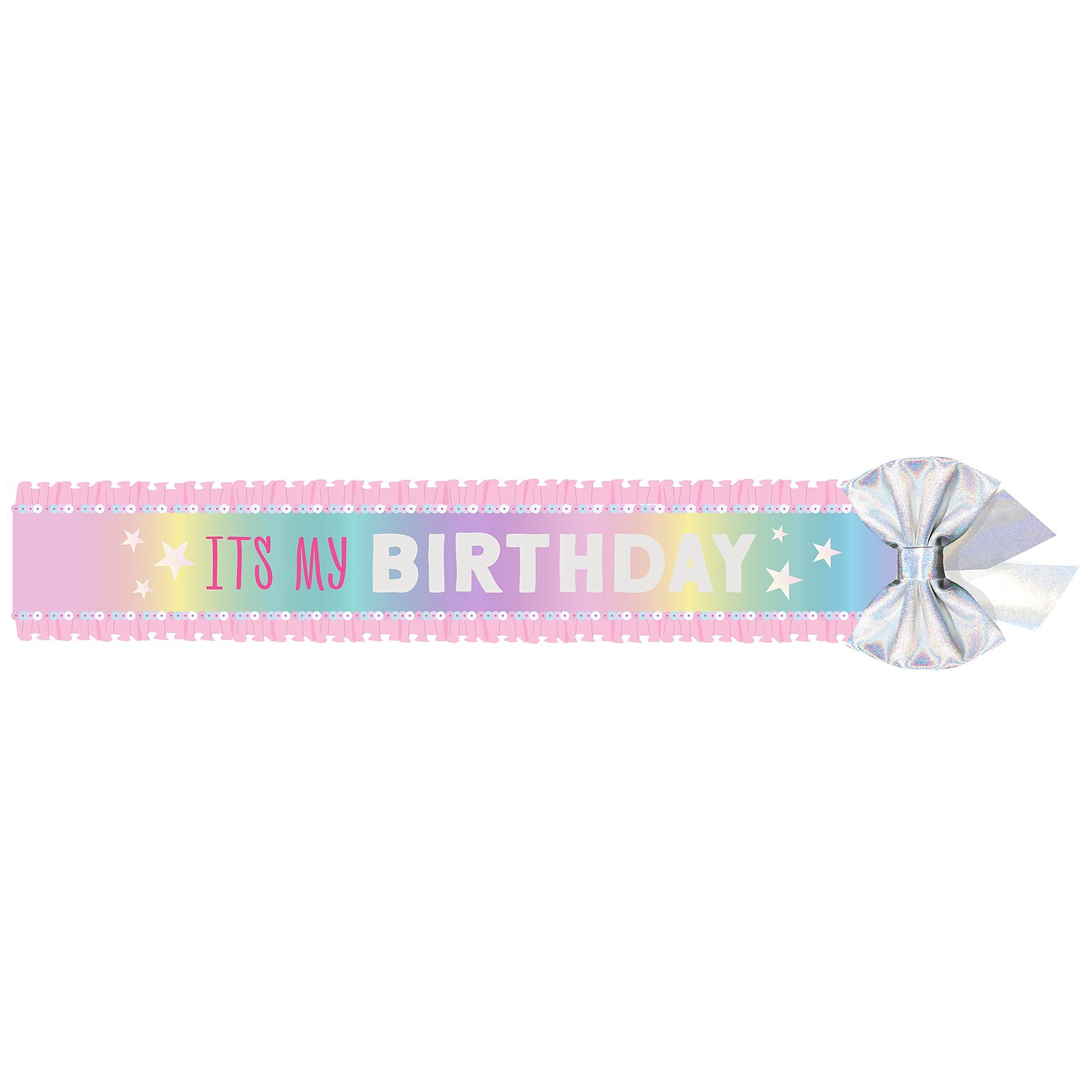 Party City Its My Birthday Sash, Child Size, Iridescent Pastel (AM340352-NS)