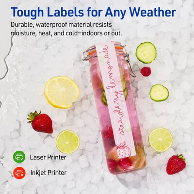 Avery Rectangle Laser Multipurpose Labels, 1" x 7", White, 800/Box (19479399259)