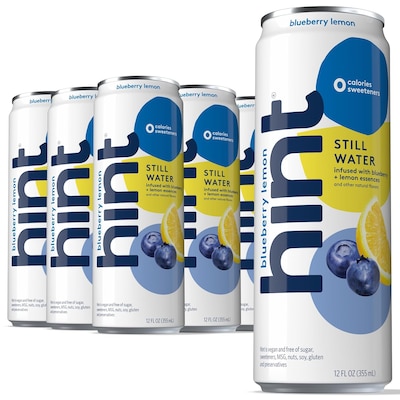 Hint Blueberry Lemon Flavored Purified Water, 12 fl. oz., 24 Cans/Carton (HNT02228)
