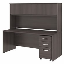 Bush Business Furniture Studio C 72W x 30D Office Desk with Hutch and Mobile File Cabinet, Storm Gra