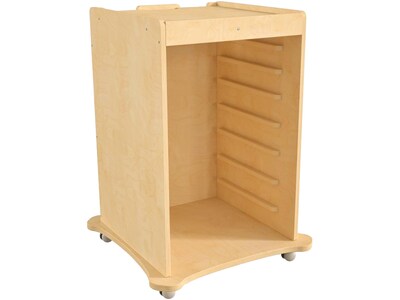 Flash Furniture Bright Beginnings Mobile Storage Cart, 36.25H x 26.75W x 26.75D, Brown (MK-ME0663