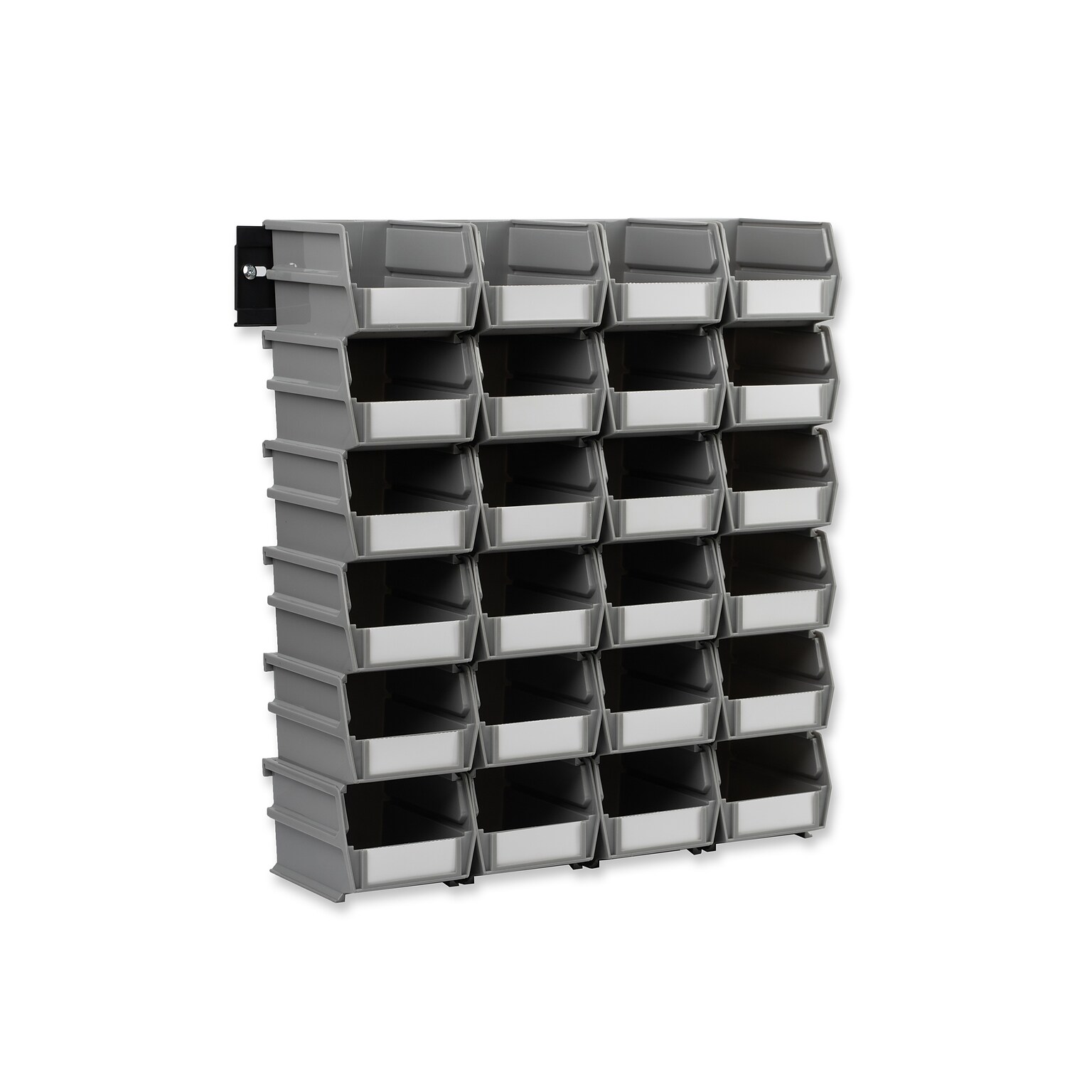 Triton Products LocBin Small Stackable Plastic Storage Bin, 3 x 4.125x 5.375, 1.15 Qt., Gray, 24/Pack (3-210GRWS)