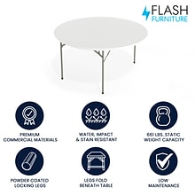 Flash Furniture Kathryn Folding Table, 60 x 60, Granite White (RB60R)