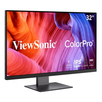 ViewSonic ColorPro 32" 4K Ultra HD 60Hz LCD Monitor, HDR400, Black/Silver, Universal Docking Station (VP3276T-4K)