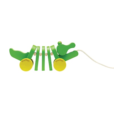 Plan Toys Dancing Alligator Wooden Pull Toy, Green (PTS5105)