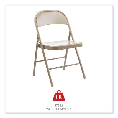 Alera® Metal Office Folding Chair, Tan, 4/Carton (ALECA945)