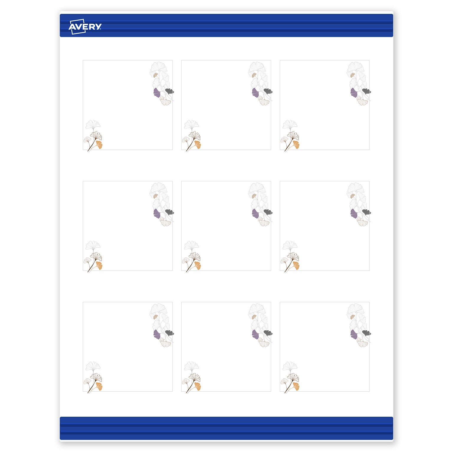 Avery Floral Design Matte Blank Card, White, 90/Pack (S00-F4D)