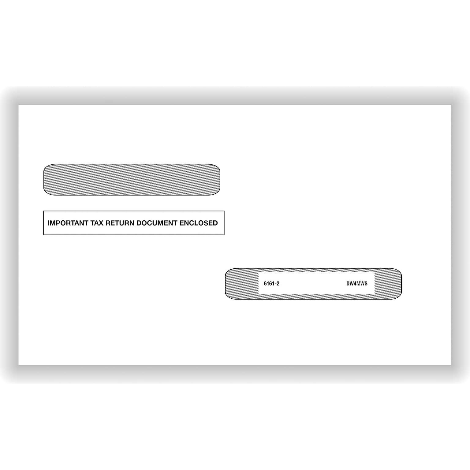 ComplyRight Self Seal 1099-R Tax Double-Window Envelope, 5.63 x 9, White, 100/Pack (DW4MWS)