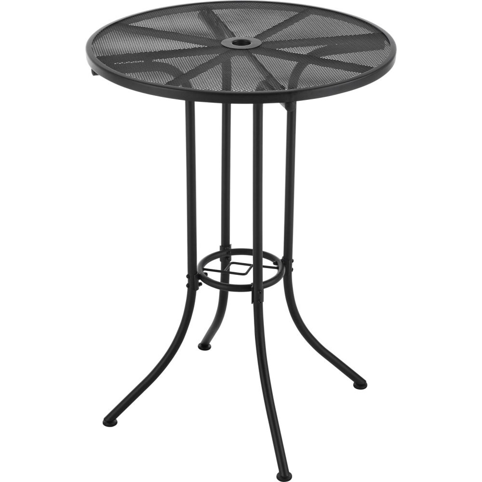 Global Industrial 30 Round Outdoor Bar Table, Steel Mesh, Black (262087)