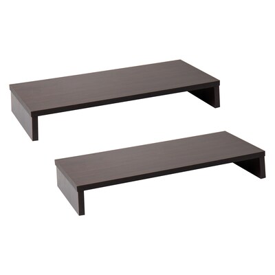 Mind Reader Woodland Collection Monitor Stand, Brown, 2/Pack (2RECMON-BRN)