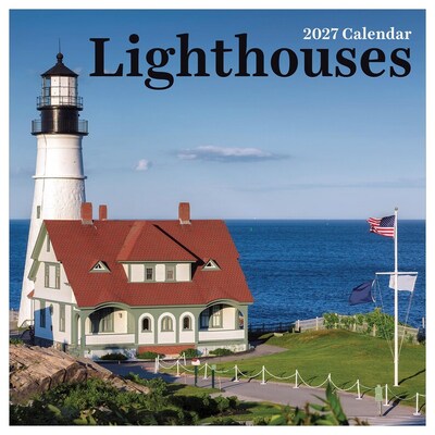 2027 TF Publishing Lighthouses 7 x 7 Monthly Wall Calendar, Multicolored (27-2003)