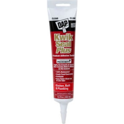 Dap Kwik Seal Plus Adhesive Sealant w/Microban, Clear, 5.5 oz., 12/Pack (B2321382)