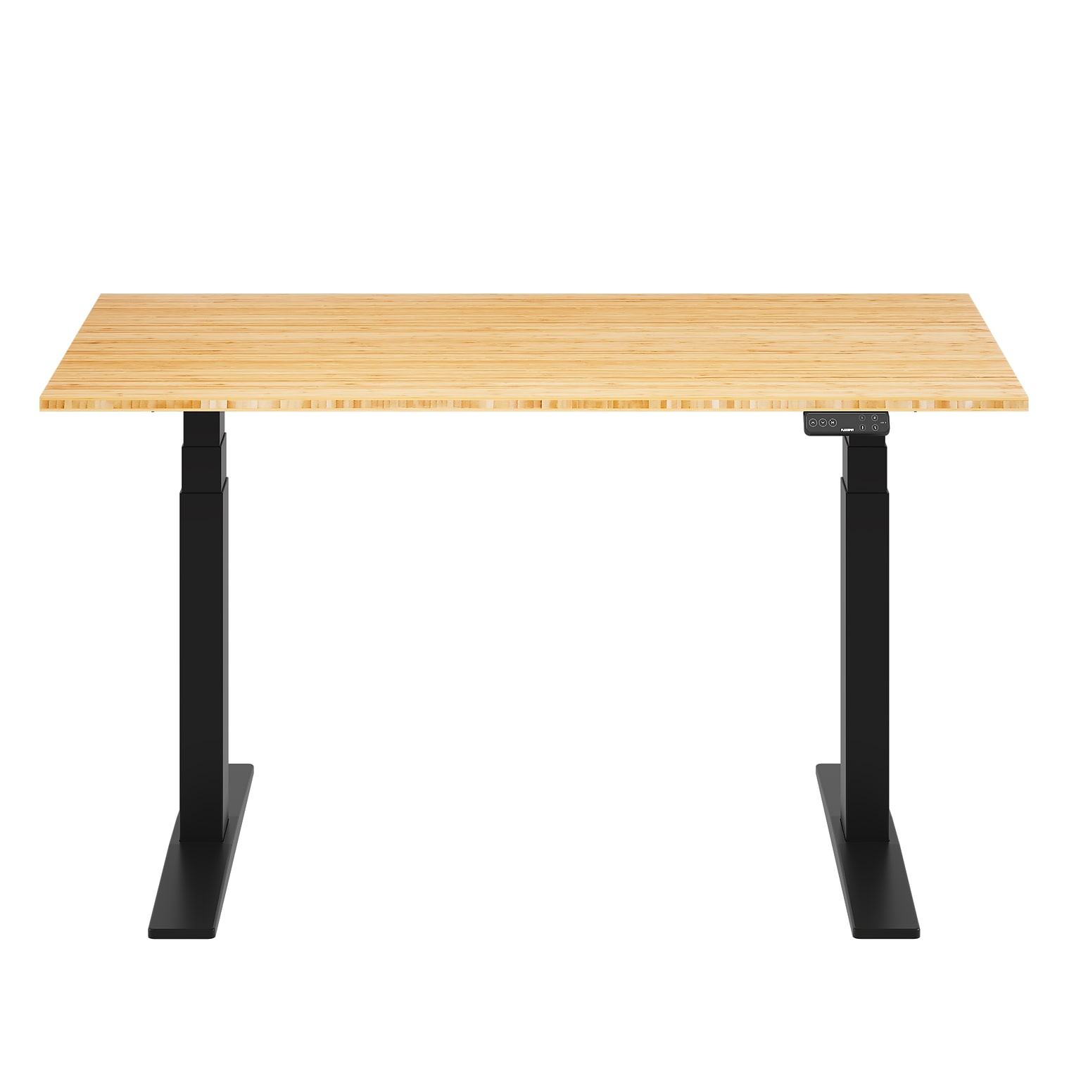 FlexiSpot E7COMMERCIAL 55W Electric Height Adjustable Standing Desk, Bamboo/Black(E7BCOM5528-LBZB)
