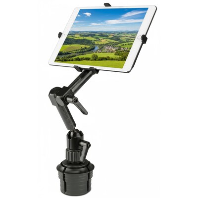 Mount-It! Carbon Fiber Cup Holder Tablet ELD Mount, Black (MI-7321)