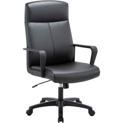 Lorell Bonded Leather Swivel Executive Chair, Black (LLR41851)