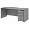 Bush Business Furniture Studio C 72W x 30D Office Desk with Mobile File Cabinet, Platinum Gray (STC0