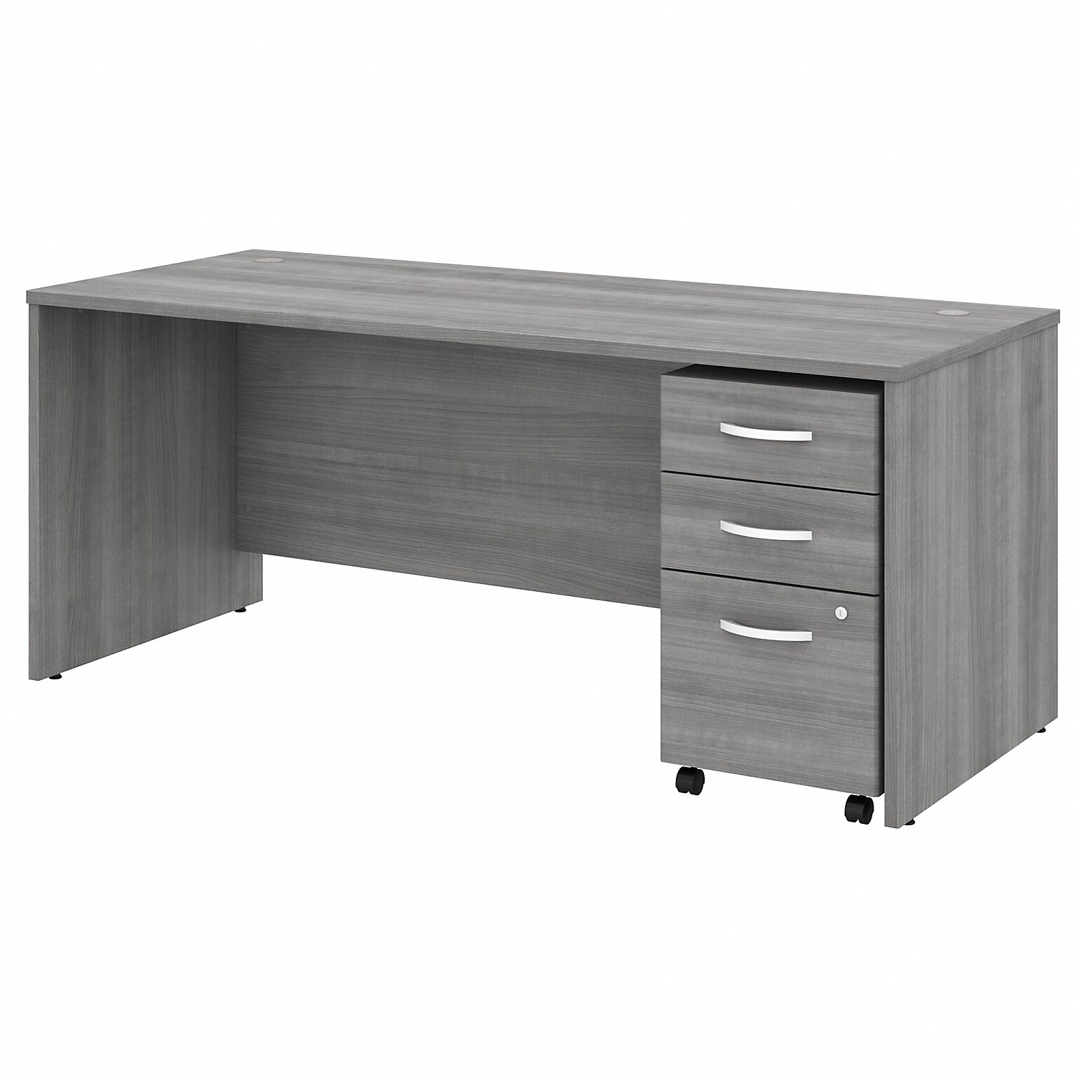Bush Business Furniture Studio C 72W x 30D Office Desk with Mobile File Cabinet, Platinum Gray (STC013PGSU)