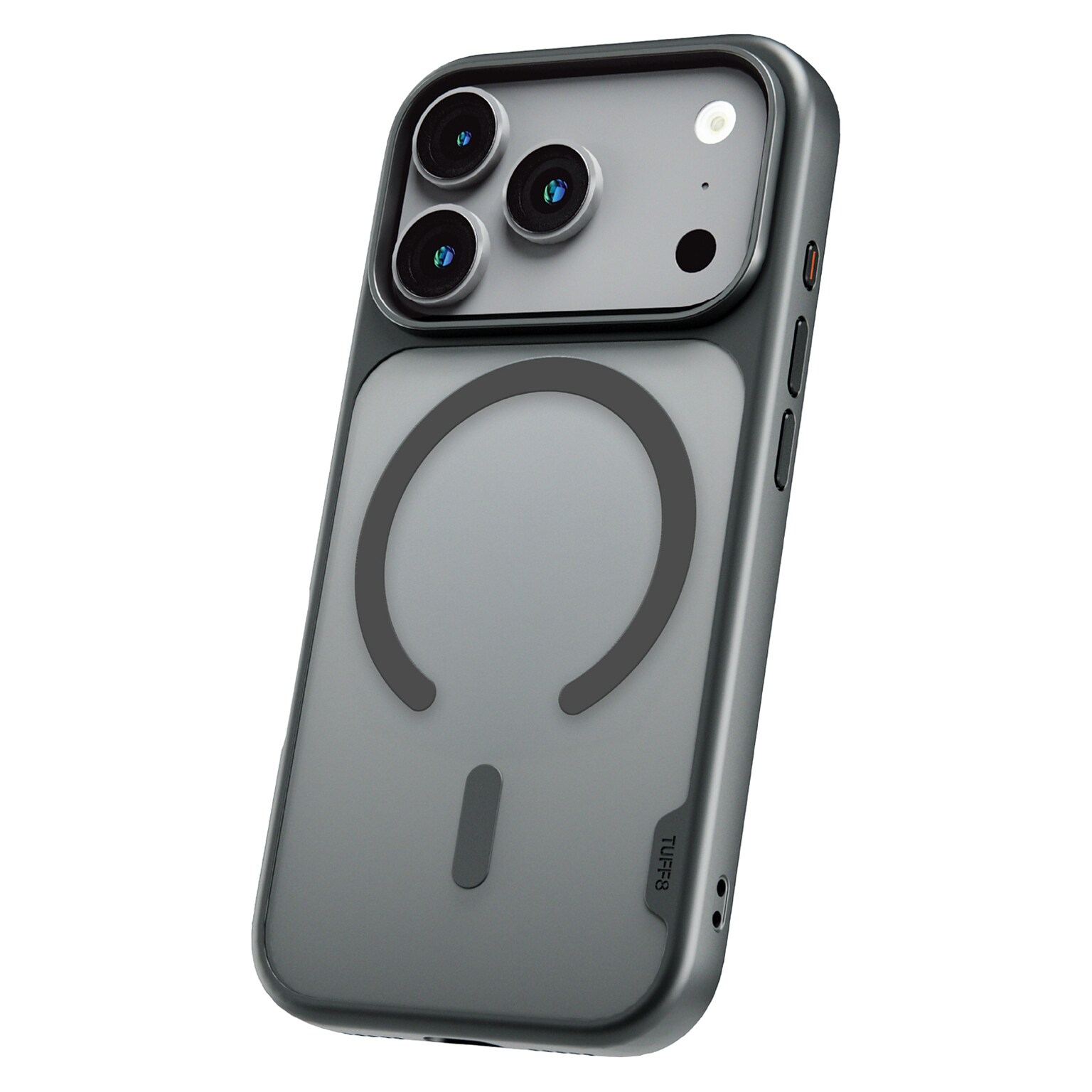 TUFF8 GlideGuard MagSafe Phone Case for iPhone 18 Pro, Shock Absorbing, Smoke Black (T8GG-IP1803BK)