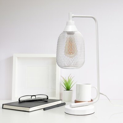 Elegant Designs LED Desk Lamp, 19", Matte White Metal (LD1060-WHT-LB)