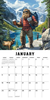 2026 Willow Creek Bigfoot Travels the World 12" x 12" Monthly Wall Calendar (55687)