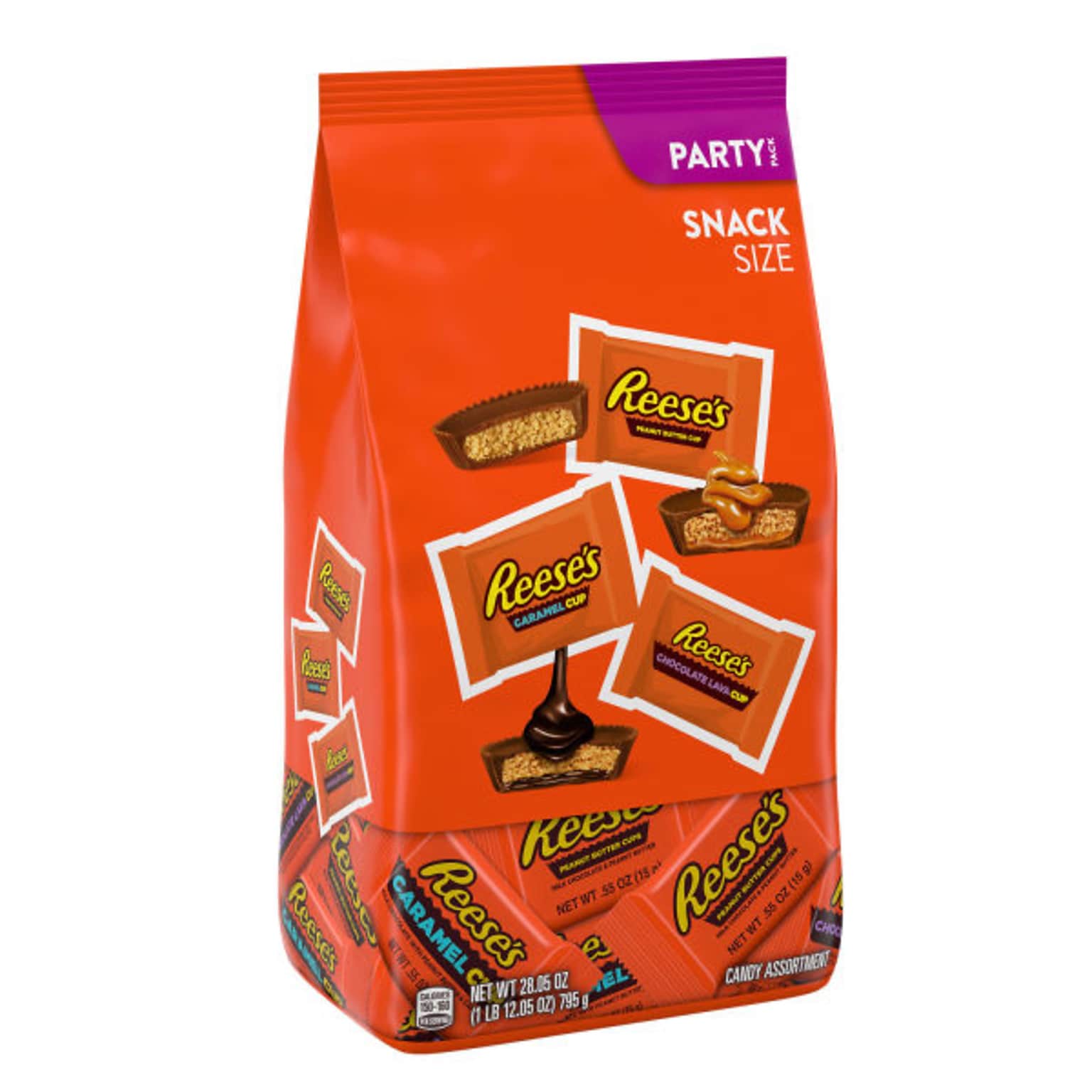 Reeses Snack Size Assorted Milk Chocolate Peanut Butter Variety Bag, 28.05 oz. (HEC40060)