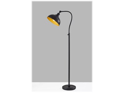 Adesso Wallace 56.5" Matte Black Floor Lamp with Dome Shade (3755-01)