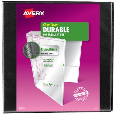 Avery 2 3-Ring View Binders, Slant Ring, Black (17031)