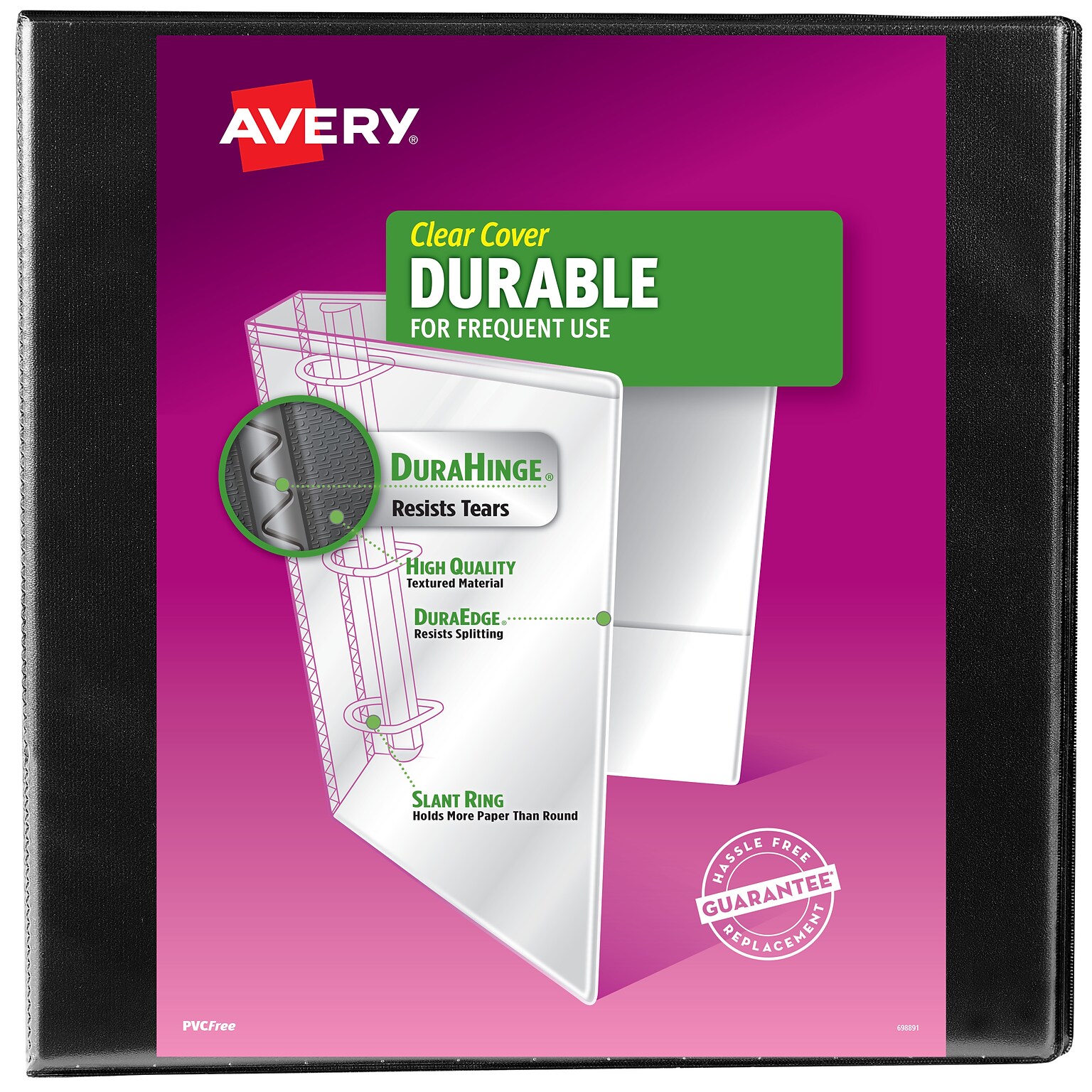 Avery 2 3-Ring View Binders, Slant Ring, Black (17031)