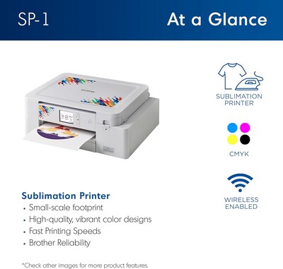 Brother Wireless Color Print Only Sublimation Ink Printer Bundle, Home Office (SP1BNDL-STP)