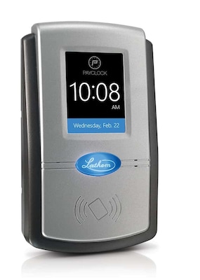Lathem Contactless Touch-Free Wi-Fi Digital Time Clock System w/ 15 Badges, Black/Gray (PC700-WEB)