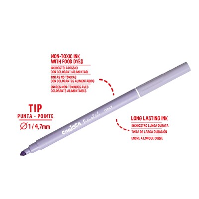 Carioca Pastel Felt Pens, Conical Tip, Assorted Colors, 8/Pack, 2/Bundle (CRA43032-2)