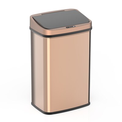 NineStars Stainless Steel Indoor Automatic Sensor Trash Can, 13.2 Gallons, Gold (DZT-50-28GD)