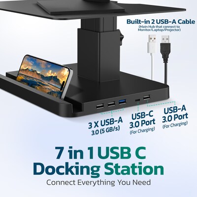 Purely S402 Adjustable Monitor Stand, Up to 22" Monitor, Black (PMS402)
