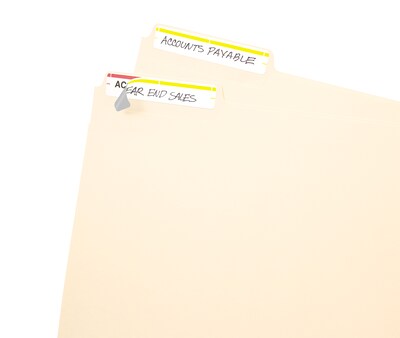 Avery Easy Peel Laser/Inkjet File Folder Labels, 4" x 6" Sheets, 2/3" x 3-7/16", White/Yellow, 252 Labels/Pack (5209)