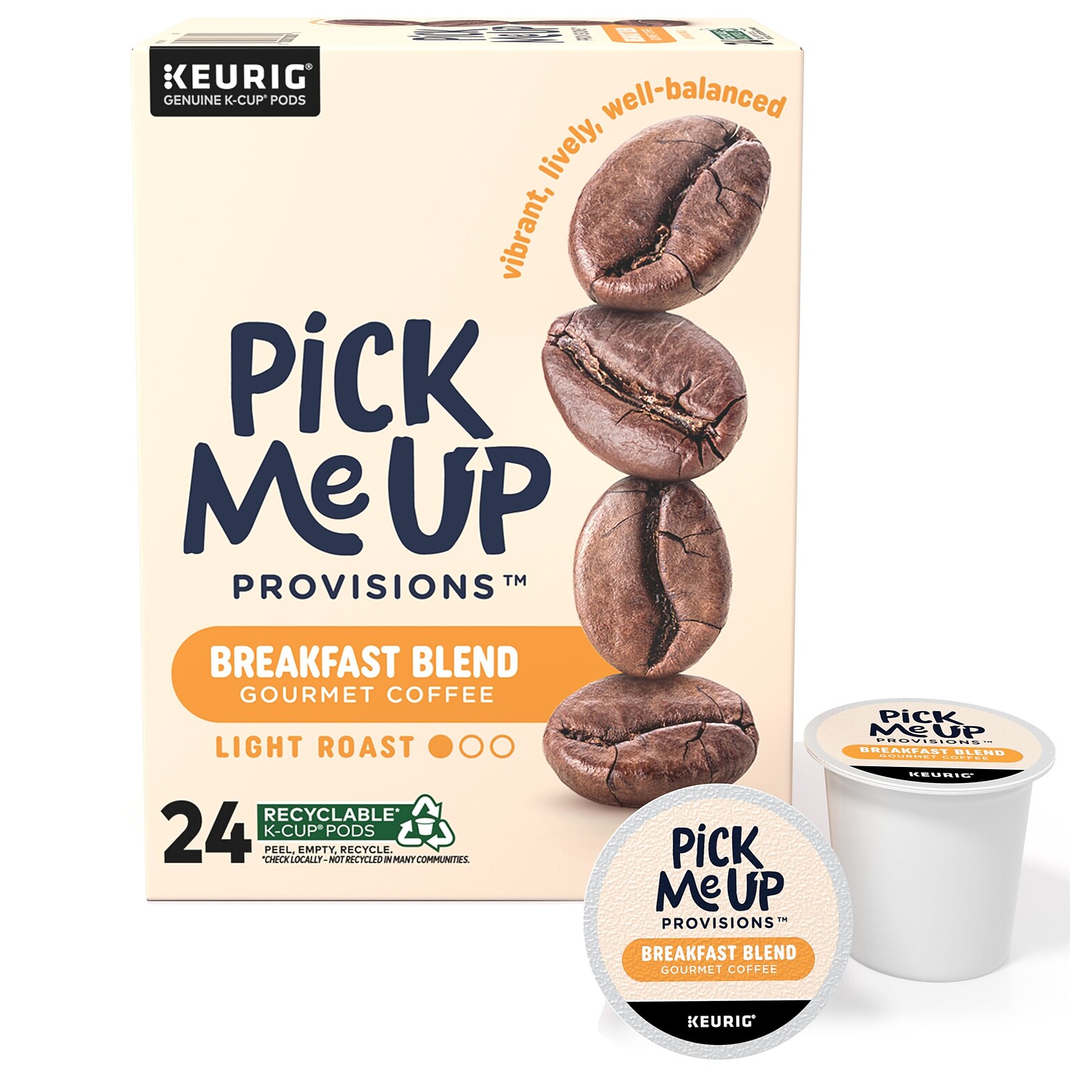 Pick Me Up Provisions™ Breakfast Blend Coffee Keurig® K-Cup® Pods, Light Roast, 24/Box (52967)