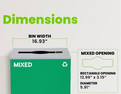 Alpine Industries Recycling Bin Slotted Lid, Square,Gray (ALP4450-01-LID-M-GRY)