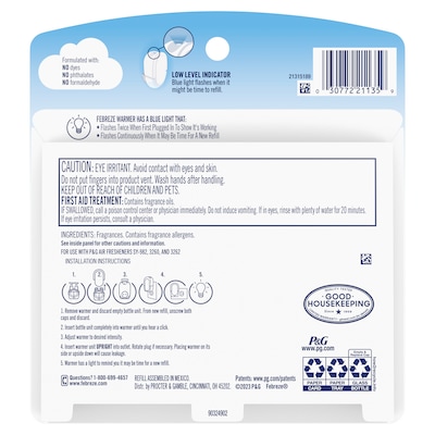 Febreze Plug In Oil Warmer Refill, Juicy Summer Peaches Scent, 0.87 oz., 2/Pack (21135)