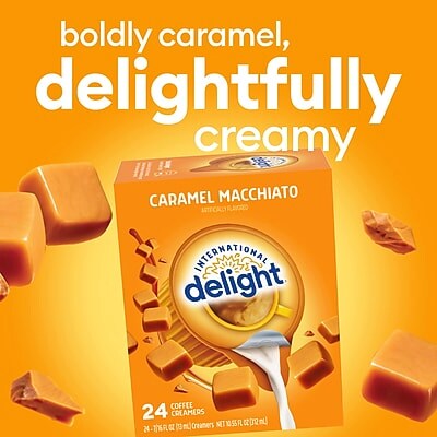 International Delight Singles Caramel Macchiato Liquid Creamer, 0.44 oz., 24/Box (136452)
